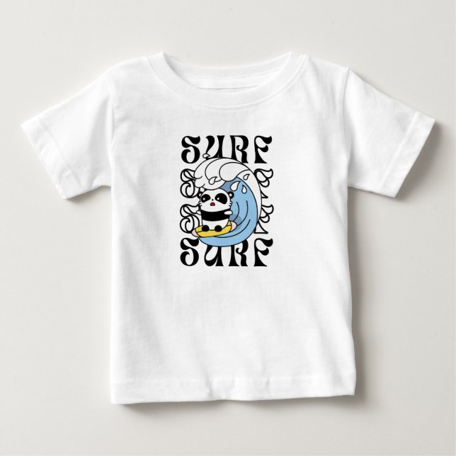 T-shirt Pour Bébé Surfer Panda (Devant)