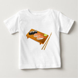 T-shirt Pour Bébé Sushi cuisine japonaise mignonne