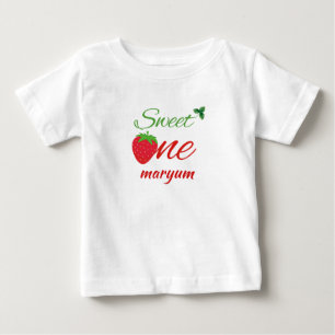 T-shirt Pour Bébé Sweet One Berry premier anniversaire Nom du bébé