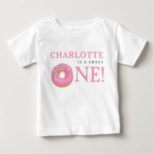 T-shirt Pour Bébé Sweet One Donut Rose 1er fête d'anniversaire