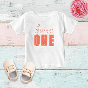 T-shirt Pour Bébé Sweet ONE, filles rose premier anniversaire