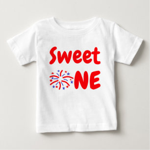 T-shirt Pour Bébé Sweet One Firework 1er anniversaire