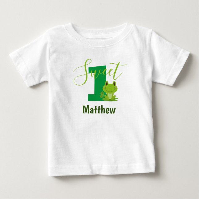 T-shirt Pour Bébé Sweet One Frog 1er anniversaire (Devant)
