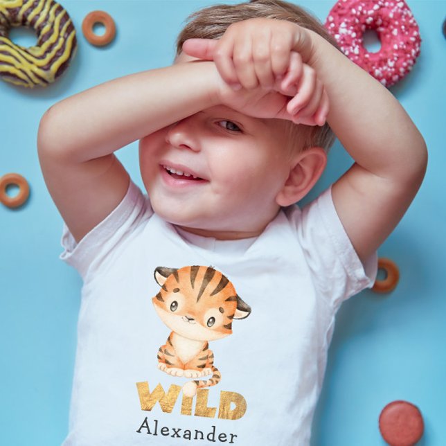 T-shirt Pour Bébé Sweet Safari Baby Tiger Anniversaire (Créateur téléchargé)