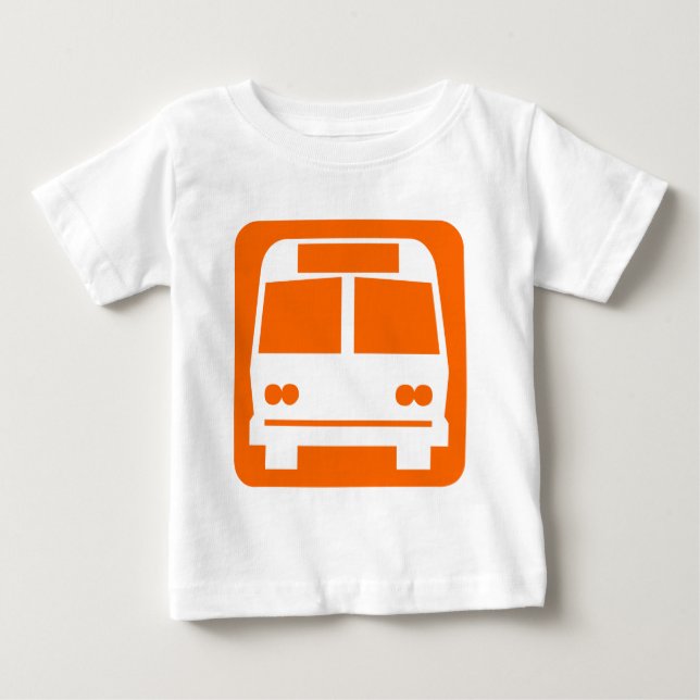 T-shirt Pour Bébé Symbole de bus - Orange (Devant)