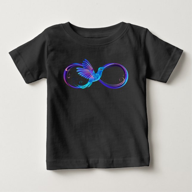 T-shirt Pour Bébé Symbole de Neon Infinity par Glowing Hummingbird (Devant)