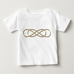 T-shirt Pour Bébé Symbole double Infinité - Or antique