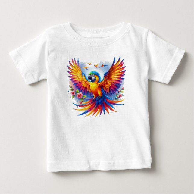 T-shirt Pour Bébé Symphonie du perroquet vibrant (Devant)