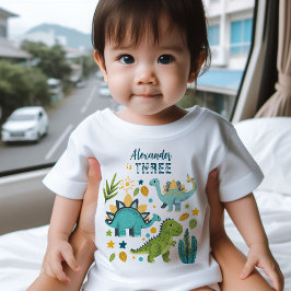 T-shirt Pour Bébé T rex Dinosaur fête d'anniversaire