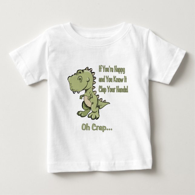 T-shirt Pour Bébé T-Rex heureux (Devant)