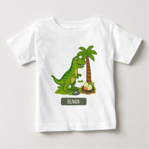 T-shirt Pour Bébé T-Rex Personnalisé Dinosaure Mignon