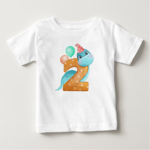 T-shirt Pour Bébé T-Shirt, 2e anniversaire de Dinosaur