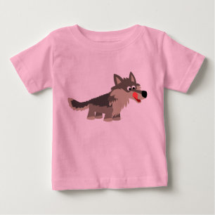 T-shirt Pour Bébé T-shirt affamé de bébé de loup de bande dessin