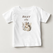 T-Shirt Bébé 1er Anniversaire Écureuil Personnalis