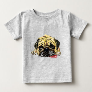 T-shirt Pour Bébé T-shirt bébé amusant avec chien Carlin