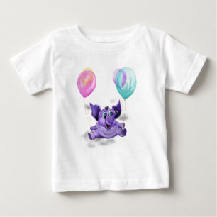 T-shirt Pour Bébé T-shirt bébé amusant avec un éléphant heureux