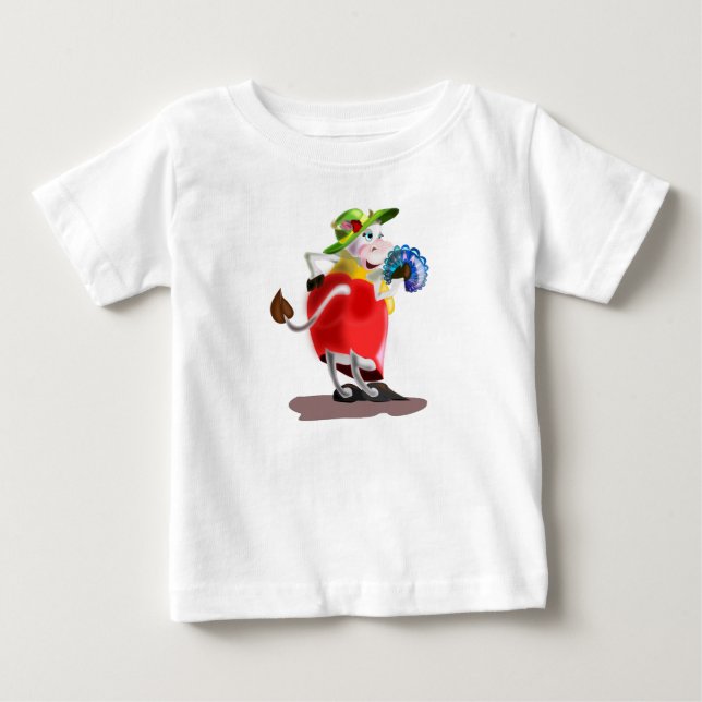 T-shirt Pour Bébé T-shirt bébé amusant avec vache moderne (Devant)