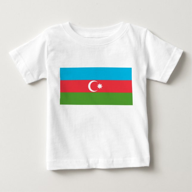 T-shirt Pour Bébé T-shirt bébé avec drapeau d'Azerbaïdjan (Devant)