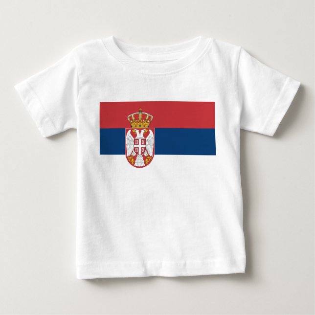 T-shirt Pour Bébé T-shirt bébé avec drapeau de la Serbie (Devant)