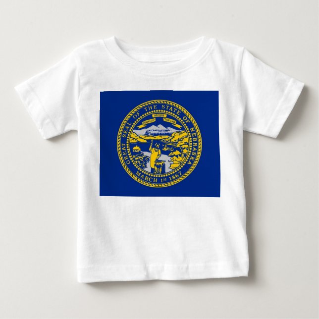 T-shirt Pour Bébé T-shirt bébé avec drapeau du Nebraska (Devant)