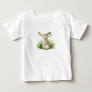 T-shirt Pour Bébé T-shirt bébé avec lapin et papillon.