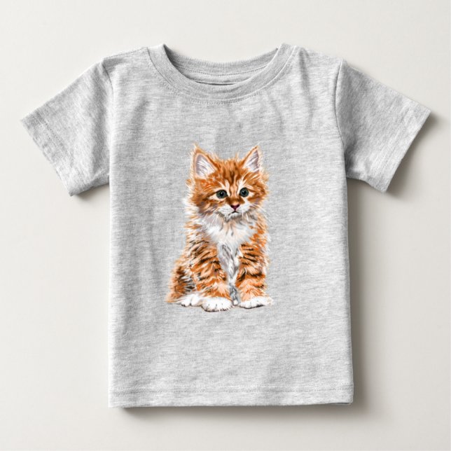 T-shirt Pour Bébé T-shirt bébé chat bébé - peinture (Devant)