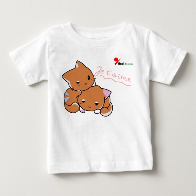 T-shirt Pour Bébé T-shirt bébé chatons jouant (Devant)