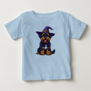 T-shirt Pour Bébé 🎃 T-shirt bébé chien duveteux Halloween 🐶