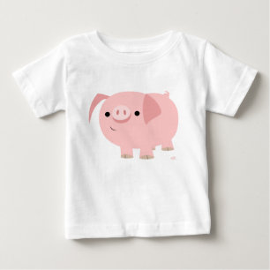T-shirt Pour Bébé T-shirt bébé cochon en caricature