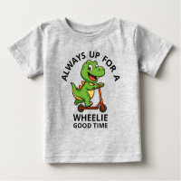 T-shirt bébé dinosaure vert mignon