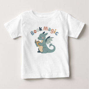 T-shirt Pour Bébé T-shirt bébé dragon lecture magie livre mignon