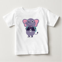 T-Shirt bébé en jersey fin avec imprimé éléphant