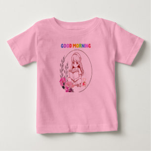 T-shirt Pour Bébé T-shirt bébé fille lisant un livre mignon