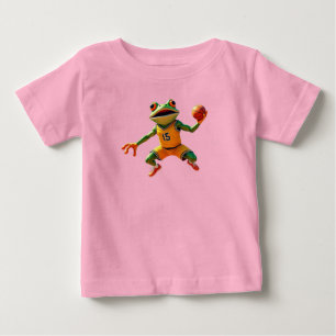 T-shirt Pour Bébé T-shirt bébé grenouille basket-ball rose