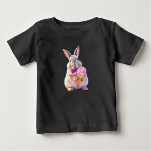 T-shirt Pour Bébé T-shirt bébé lapin adorable mangeant de la glace