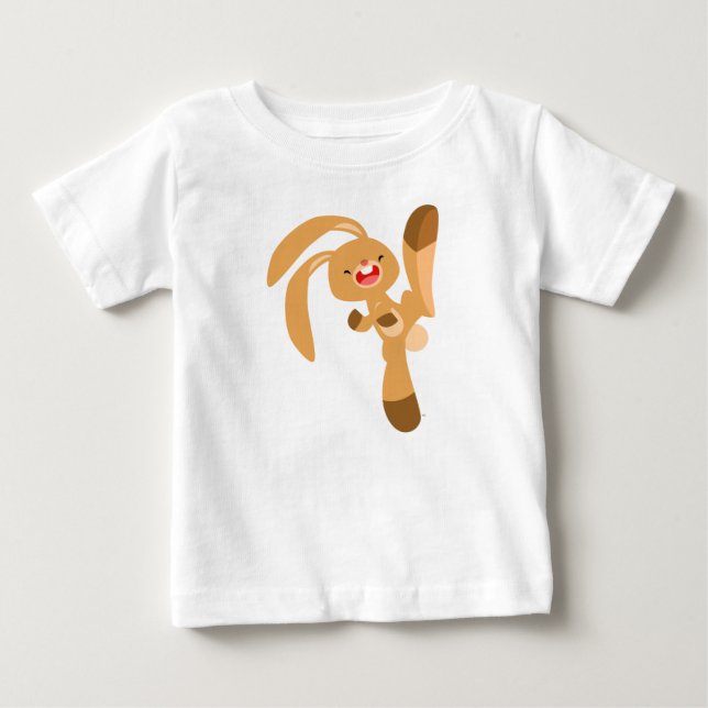T-shirt Pour Bébé T-shirt bébé lapin Kickjumping mignon (Devant)
