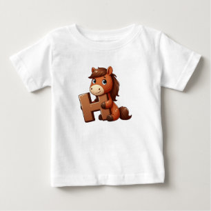 T-shirt Pour Bébé T-shirt bébé lettre H cheval