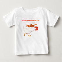 T-shirt bébé Oie Mignonne Tenant un Cadeau 