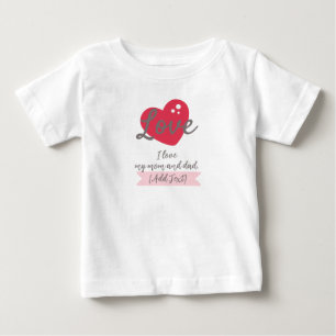 T-shirt Pour Bébé T-shirt bébé personnalisable "J'aime maman et papa