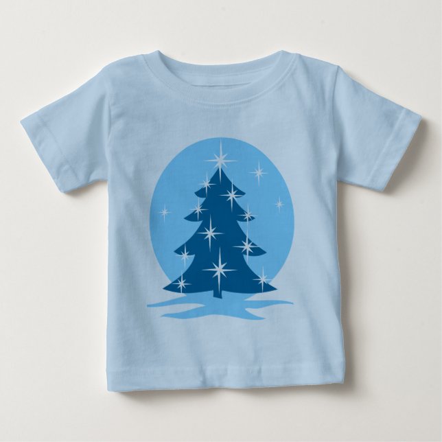 T-shirt Pour Bébé T-shirt Bleu Noël Bébé Vacances Classique Tee (Devant)
