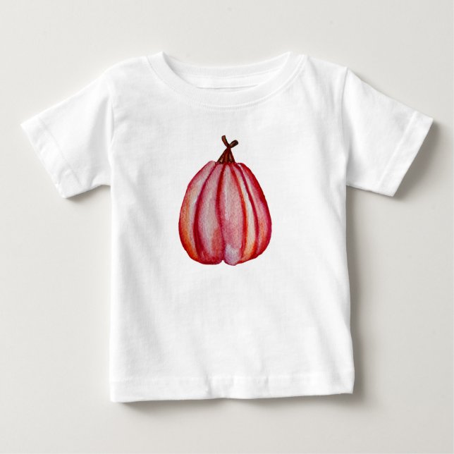 T-shirt Pour Bébé T-shirt Citrouille rouge bébé (Devant)