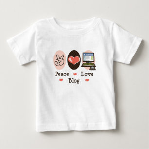 T-shirt Pour Bébé T-shirt de bébé de blog d'amour de paix