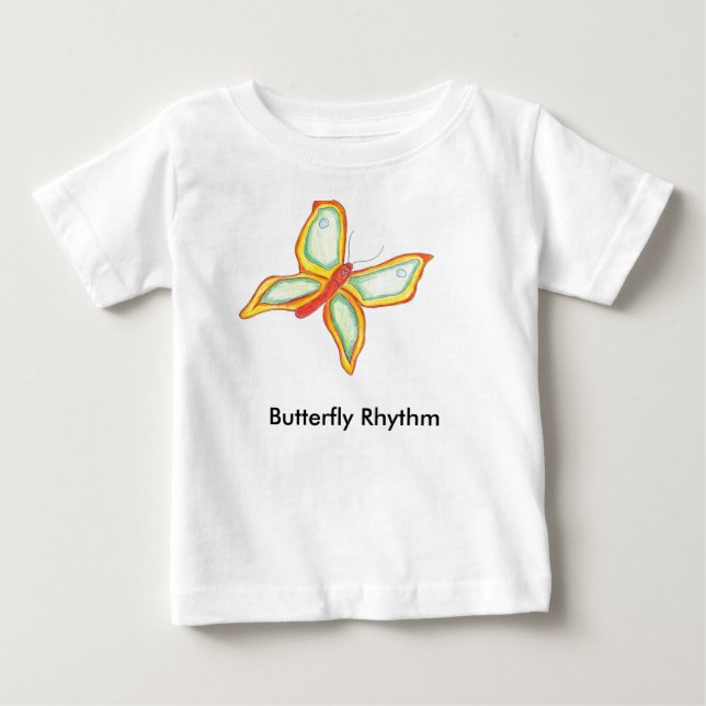 T-shirt Pour Bébé T-shirt de bébé de rythme de papillon (Devant)