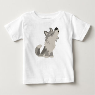 T-shirt Pour Bébé T-shirt mignon de bébé de loup de bande dessinée