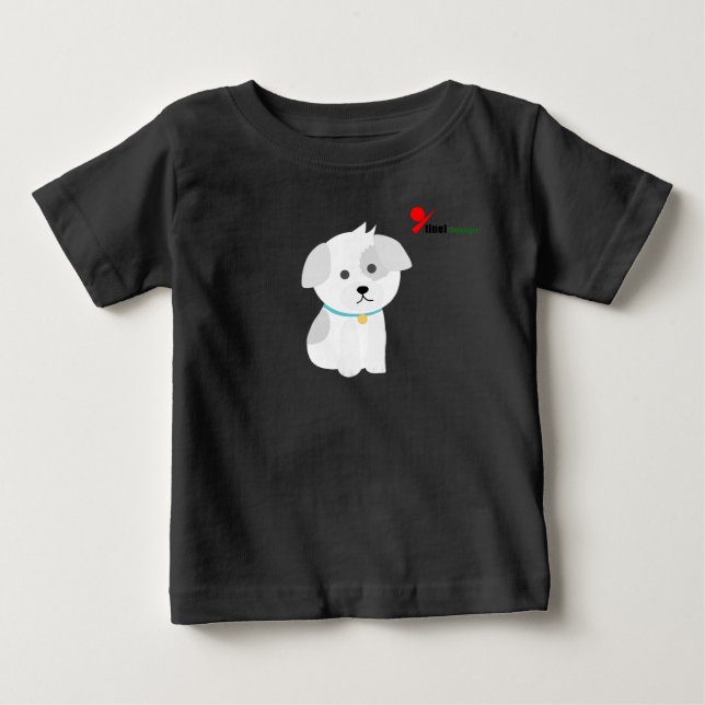 T-shirt Pour Bébé T-shirt petit bébé chiot (Devant)