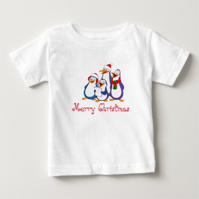 T-shirt Pour Bébé T-shirt pingouins bébé (Devant)