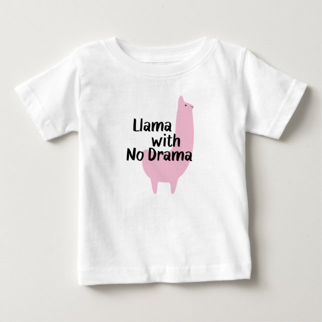 T-shirt Pour Bébé T-shirt rose de bébé de lama (Devant)