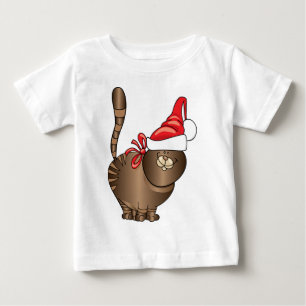 T-shirt Pour Bébé tabby cat père Noël