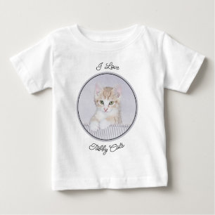 T-shirt Pour Bébé Tabby Orange Kitten Peinture - Art Chat original