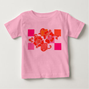T-shirt Pour Bébé Tableau de contrôle Hibiscus Hawaiian Floral